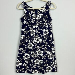 Hilo Hattie Navy Classic Hibiscus Short Hawaiian Dress 4